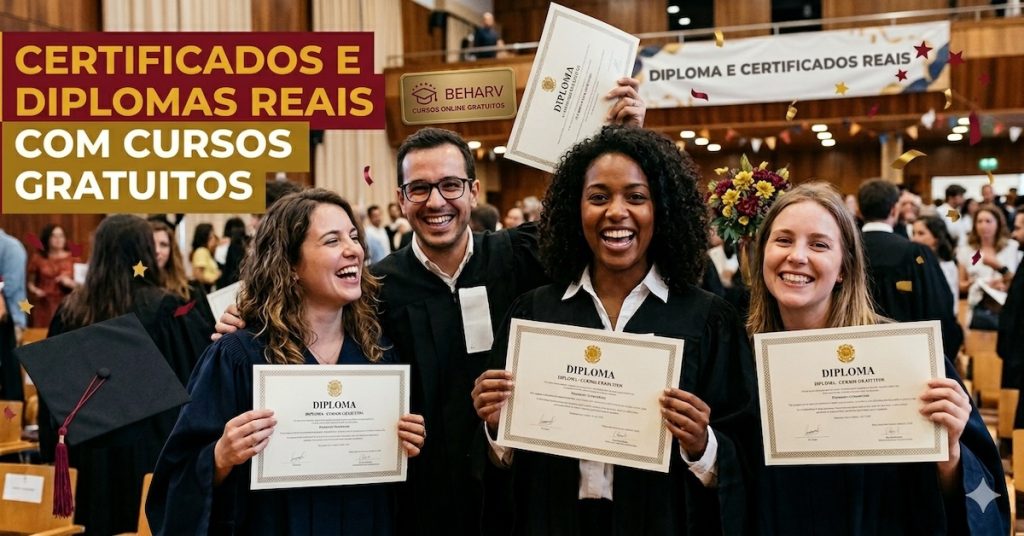 Certificados e diplomas reais com cursos gratuitos 1
